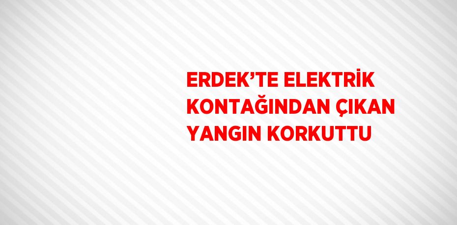 ERDEK’TE ELEKTRİK KONTAĞINDAN ÇIKAN YANGIN KORKUTTU