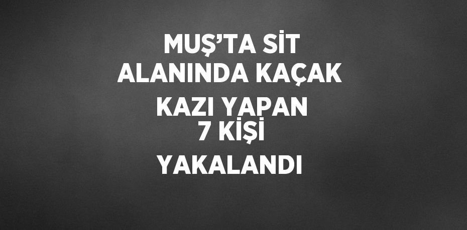 MUŞ’TA SİT ALANINDA KAÇAK KAZI YAPAN 7 KİŞİ YAKALANDI