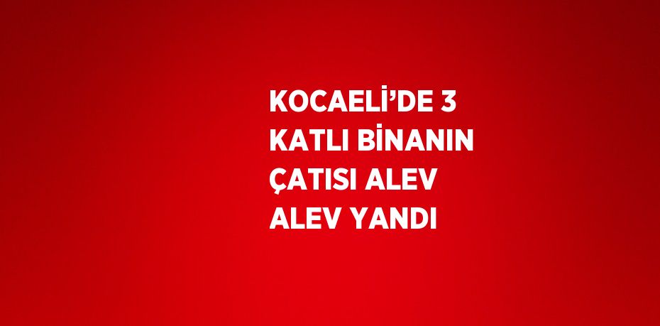 KOCAELİ’DE 3 KATLI BİNANIN ÇATISI ALEV ALEV YANDI