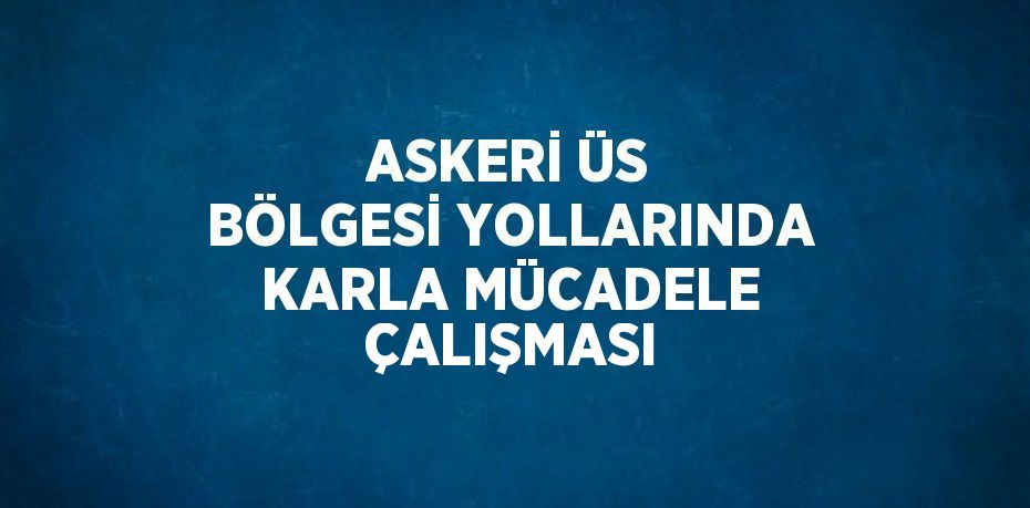 ASKERİ ÜS BÖLGESİ YOLLARINDA KARLA MÜCADELE ÇALIŞMASI