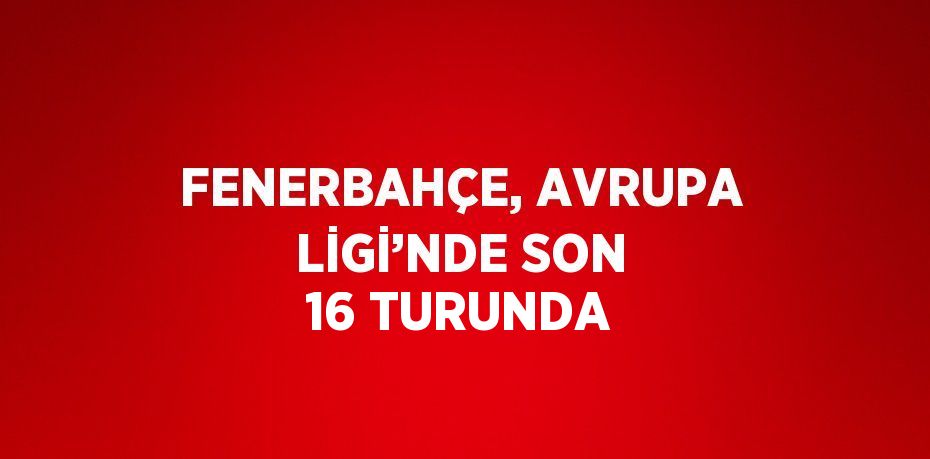 FENERBAHÇE, AVRUPA LİGİ’NDE SON 16 TURUNDA