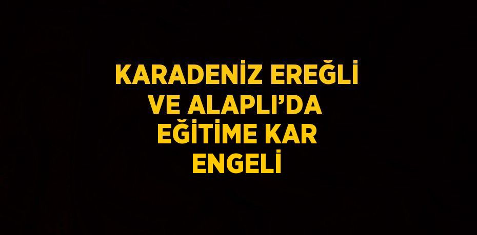 KARADENİZ EREĞLİ VE ALAPLI’DA EĞİTİME KAR ENGELİ