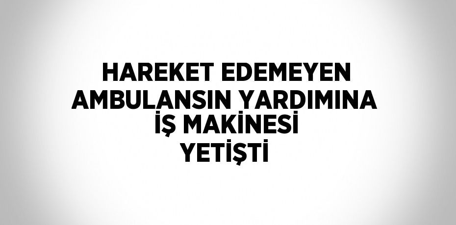 HAREKET EDEMEYEN AMBULANSIN YARDIMINA İŞ MAKİNESİ YETİŞTİ