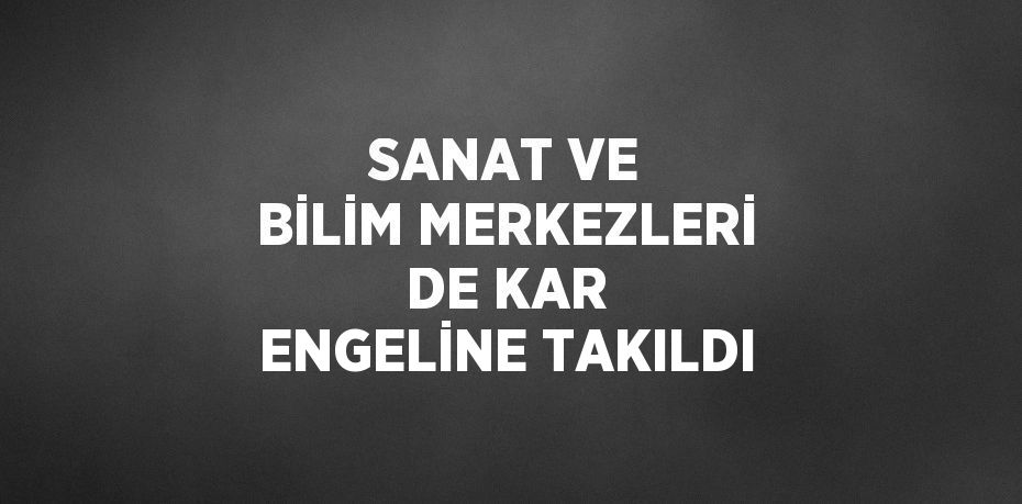 SANAT VE BİLİM MERKEZLERİ DE KAR ENGELİNE TAKILDI