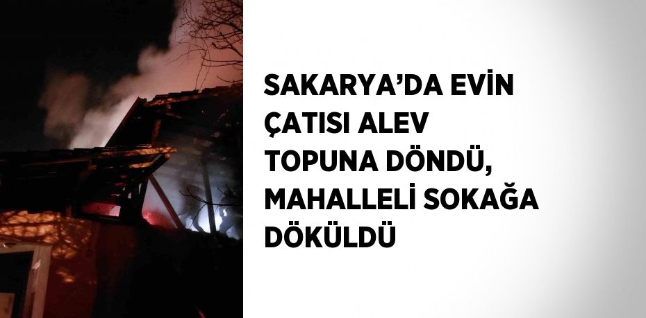 SAKARYA’DA EVİN ÇATISI ALEV TOPUNA DÖNDÜ, MAHALLELİ SOKAĞA DÖKÜLDÜ