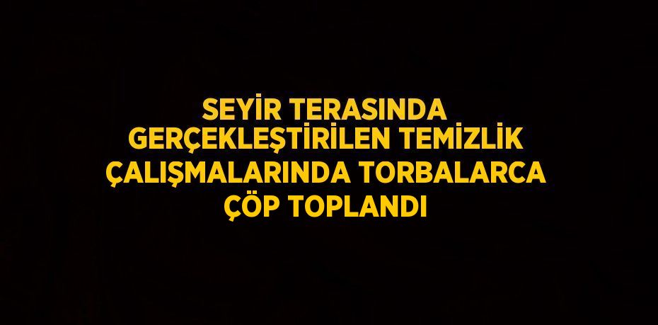 SEYİR TERASINDA GERÇEKLEŞTİRİLEN TEMİZLİK ÇALIŞMALARINDA TORBALARCA ÇÖP TOPLANDI