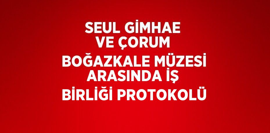 SEUL GİMHAE VE ÇORUM BOĞAZKALE MÜZESİ ARASINDA İŞ BİRLİĞİ PROTOKOLÜ