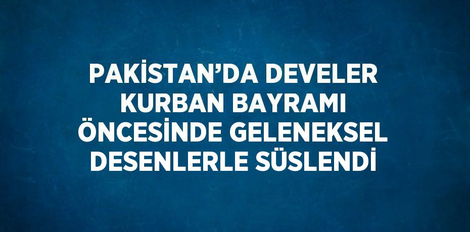 PAKİSTAN’DA DEVELER KURBAN BAYRAMI ÖNCESİNDE GELENEKSEL DESENLERLE SÜSLENDİ