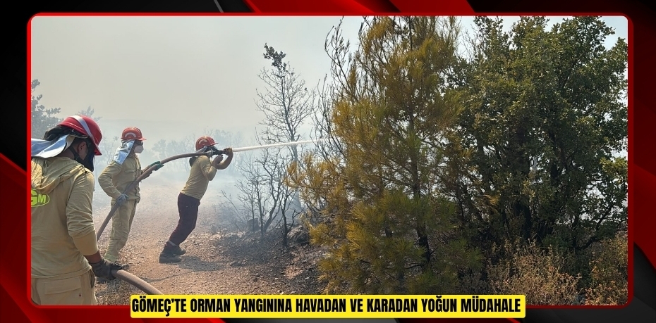 Gömeç’te orman yangınına havadan ve karadan yoğun müdahale