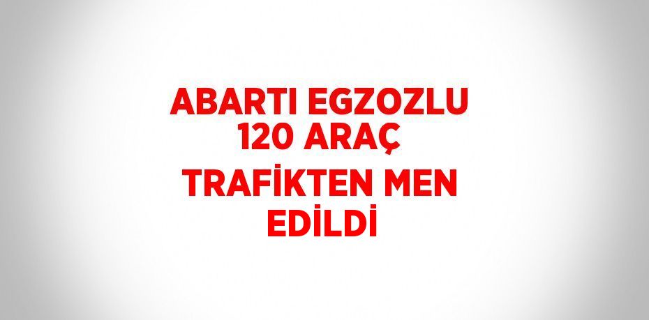 ABARTI EGZOZLU 120 ARAÇ TRAFİKTEN MEN EDİLDİ