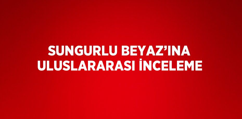 SUNGURLU BEYAZ’INA ULUSLARARASI İNCELEME