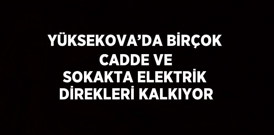 YÜKSEKOVA’DA BİRÇOK CADDE VE SOKAKTA ELEKTRİK DİREKLERİ KALKIYOR