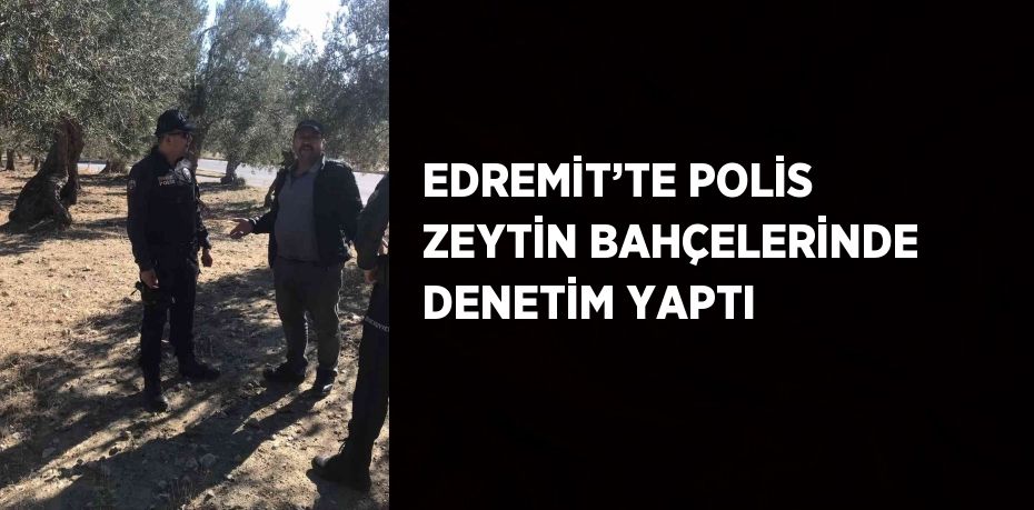 EDREMİT’TE POLİS ZEYTİN BAHÇELERİNDE DENETİM YAPTI