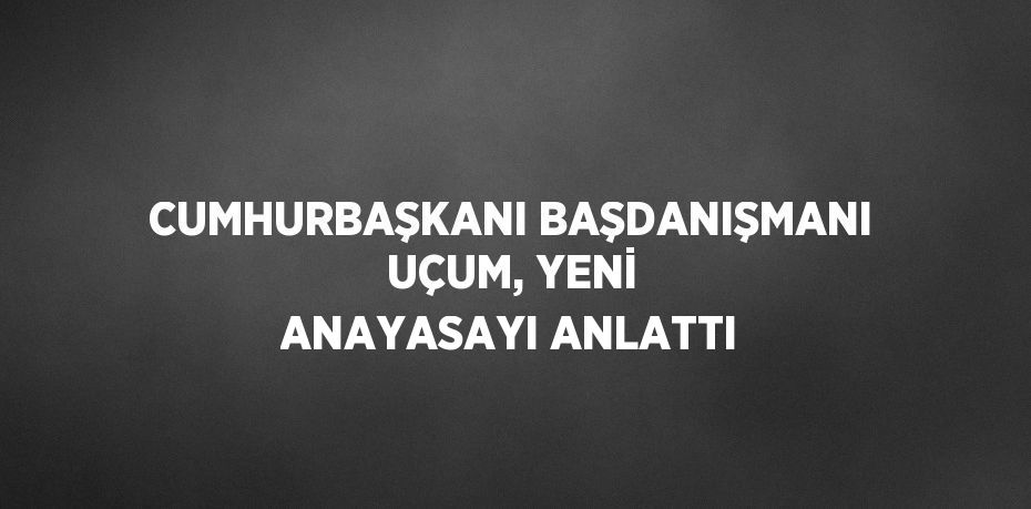 CUMHURBAŞKANI BAŞDANIŞMANI UÇUM, YENİ ANAYASAYI ANLATTI