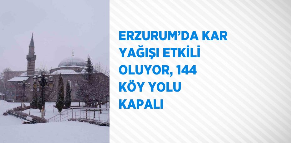 ERZURUM’DA KAR YAĞIŞI ETKİLİ OLUYOR, 144 KÖY YOLU KAPALI