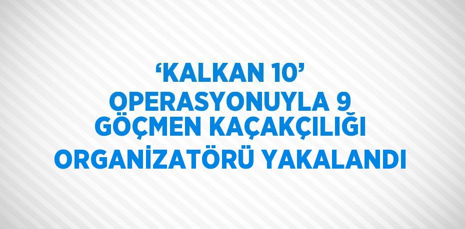 ‘KALKAN 10’ OPERASYONUYLA 9 GÖÇMEN KAÇAKÇILIĞI ORGANİZATÖRÜ YAKALANDI