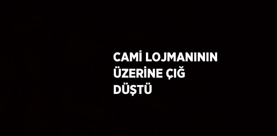 CAMİ LOJMANININ ÜZERİNE ÇIĞ DÜŞTÜ