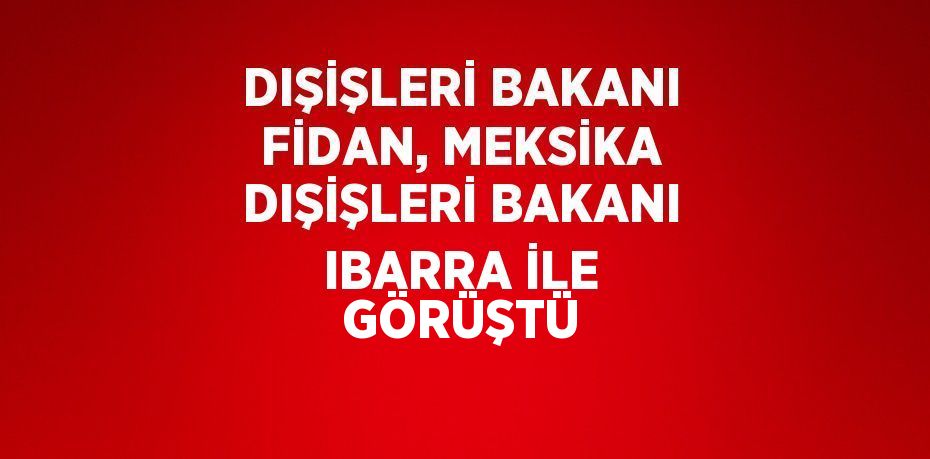 DIŞİŞLERİ BAKANI FİDAN, MEKSİKA DIŞİŞLERİ BAKANI IBARRA İLE GÖRÜŞTÜ