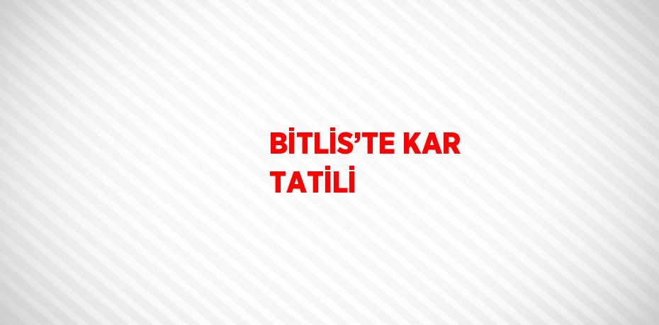 BİTLİS’TE KAR TATİLİ