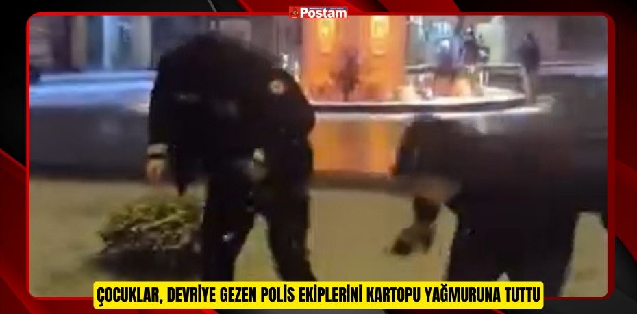 Çocuklar, devriye gezen polis ekiplerini kartopu yağmuruna tuttu  