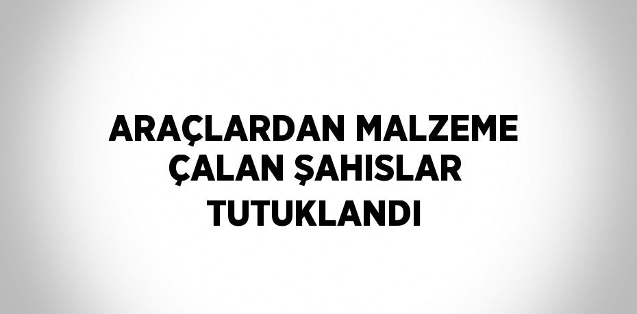 ARAÇLARDAN MALZEME ÇALAN ŞAHISLAR TUTUKLANDI