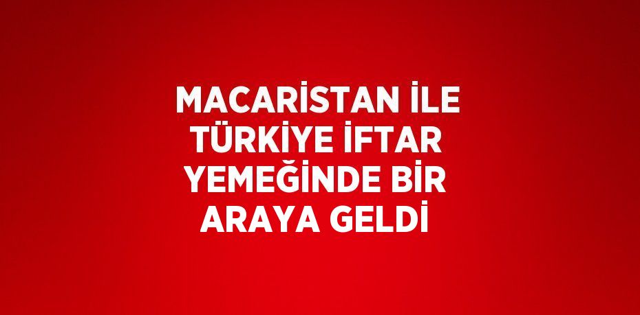 MACARİSTAN İLE TÜRKİYE İFTAR YEMEĞİNDE BİR ARAYA GELDİ