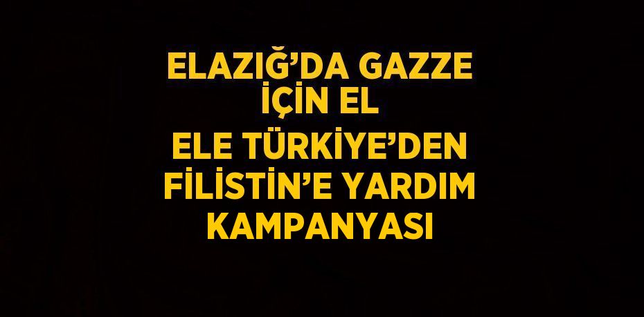 ELAZIĞ’DA GAZZE İÇİN EL ELE TÜRKİYE’DEN FİLİSTİN’E YARDIM KAMPANYASI