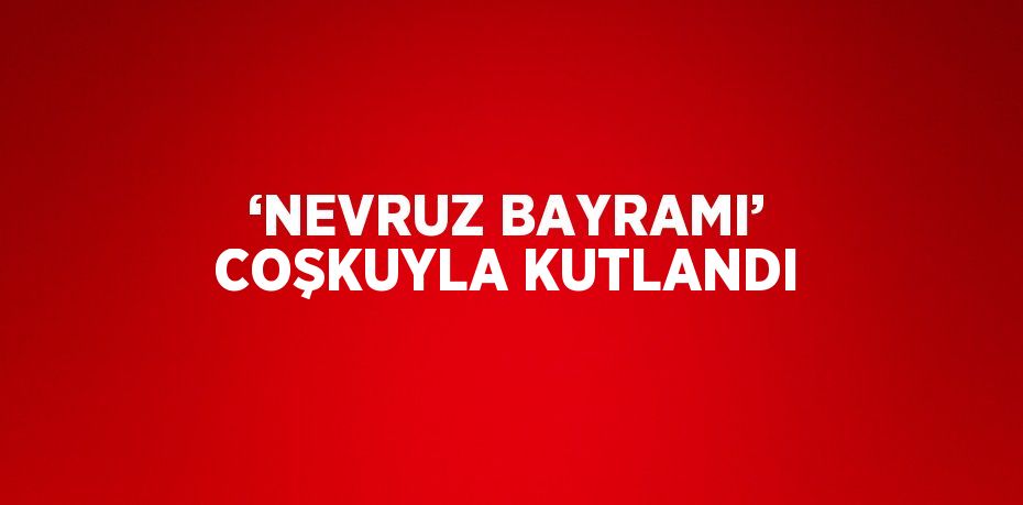 ‘NEVRUZ BAYRAMI’ COŞKUYLA KUTLANDI