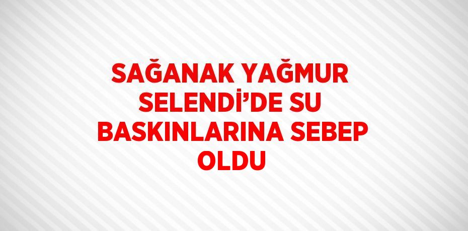 SAĞANAK YAĞMUR SELENDİ’DE SU BASKINLARINA SEBEP OLDU