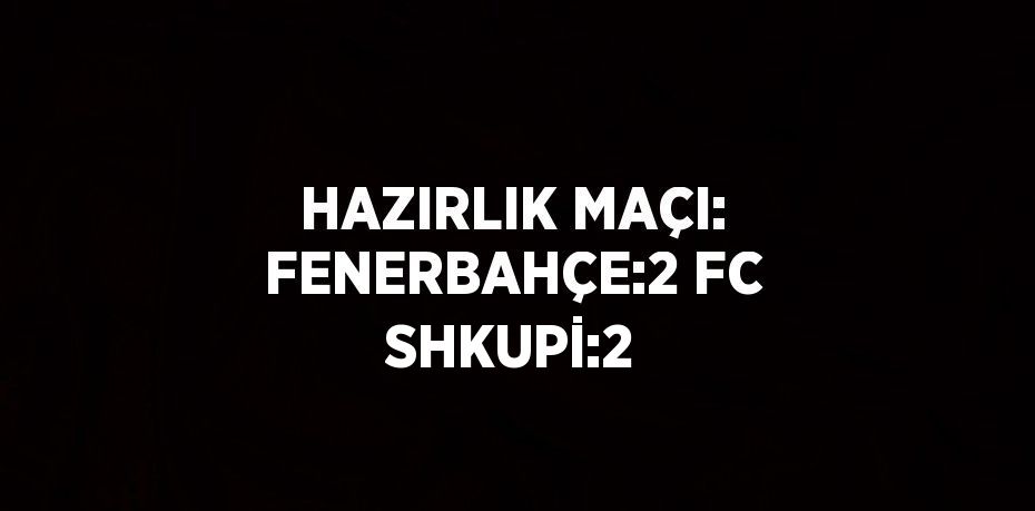 HAZIRLIK MAÇI: FENERBAHÇE:2 FC SHKUPİ:2