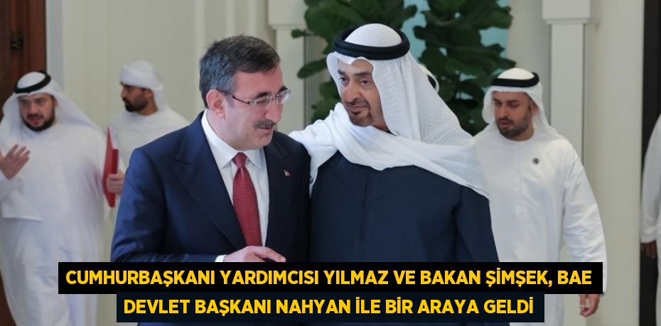 CUMHURBAŞKANI YARDIMCISI YILMAZ VE BAKAN ŞİMŞEK, BAE DEVLET BAŞKANI NAHYAN İLE BİR ARAYA GELDİ