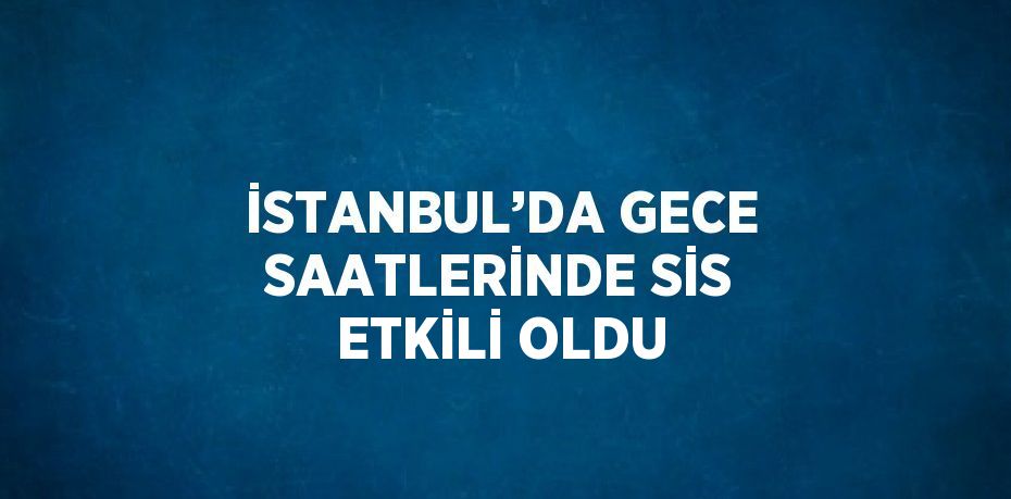 İSTANBUL’DA GECE SAATLERİNDE SİS ETKİLİ OLDU