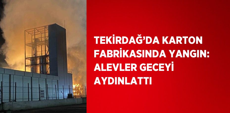 TEKİRDAĞ’DA KARTON FABRİKASINDA YANGIN: ALEVLER GECEYİ AYDINLATTI