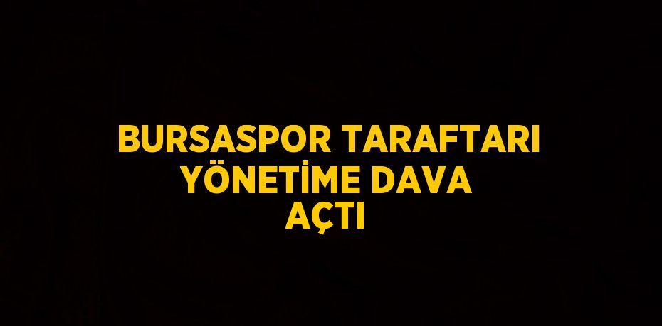 BURSASPOR TARAFTARI YÖNETİME DAVA AÇTI