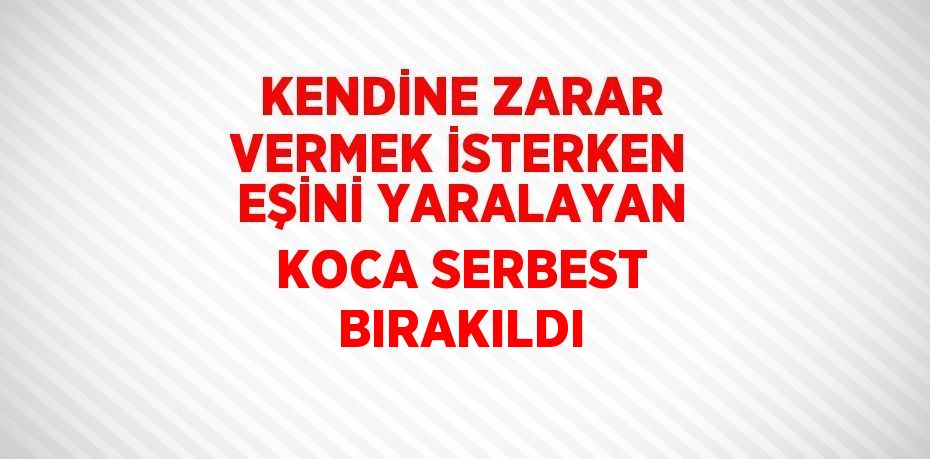 KENDİNE ZARAR VERMEK İSTERKEN EŞİNİ YARALAYAN KOCA SERBEST BIRAKILDI