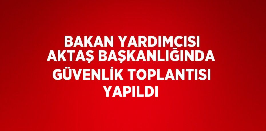 BAKAN YARDIMCISI AKTAŞ BAŞKANLIĞINDA GÜVENLİK TOPLANTISI YAPILDI