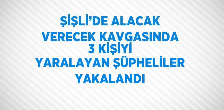 ŞİŞLİ’DE ALACAK VERECEK KAVGASINDA 3 KİŞİYİ YARALAYAN ŞÜPHELİLER YAKALANDI