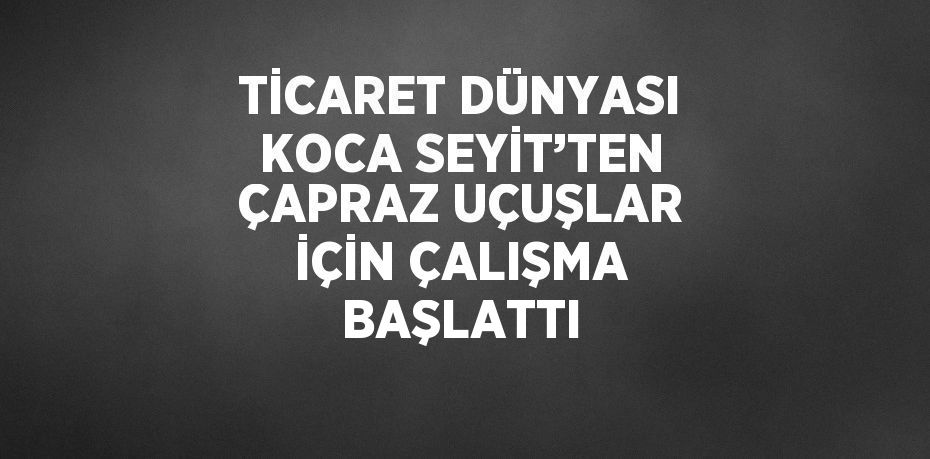 TİCARET DÜNYASI KOCA SEYİT’TEN ÇAPRAZ UÇUŞLAR İÇİN ÇALIŞMA BAŞLATTI