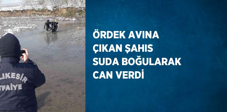 ÖRDEK AVINA ÇIKAN ŞAHIS SUDA BOĞULARAK CAN VERDİ