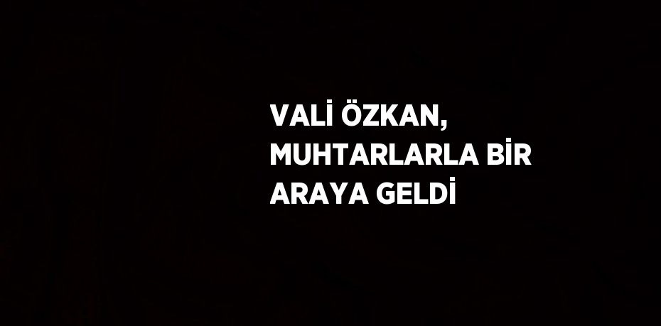 VALİ ÖZKAN, MUHTARLARLA BİR ARAYA GELDİ