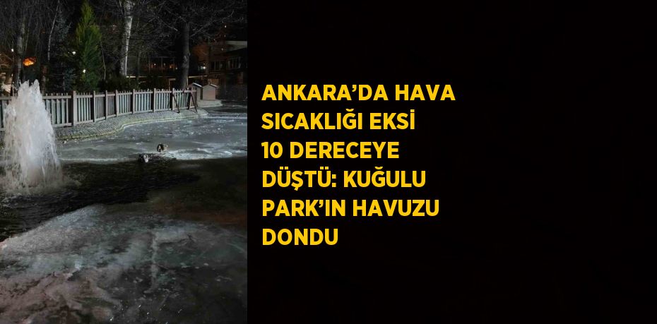 ANKARA’DA HAVA SICAKLIĞI EKSİ 10 DERECEYE DÜŞTÜ: KUĞULU PARK’IN HAVUZU DONDU