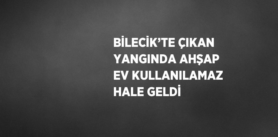 BİLECİK’TE ÇIKAN YANGINDA AHŞAP EV KULLANILAMAZ HALE GELDİ