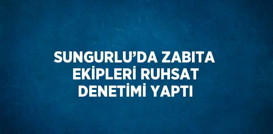 SUNGURLU’DA ZABITA EKİPLERİ RUHSAT DENETİMİ YAPTI