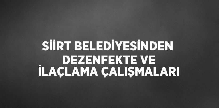 SİİRT BELEDİYESİNDEN DEZENFEKTE VE İLAÇLAMA ÇALIŞMALARI