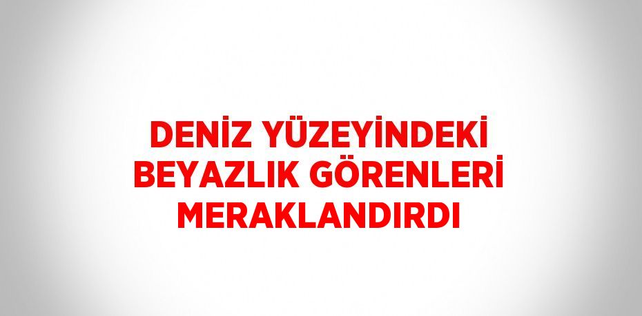 DENİZ YÜZEYİNDEKİ BEYAZLIK GÖRENLERİ MERAKLANDIRDI