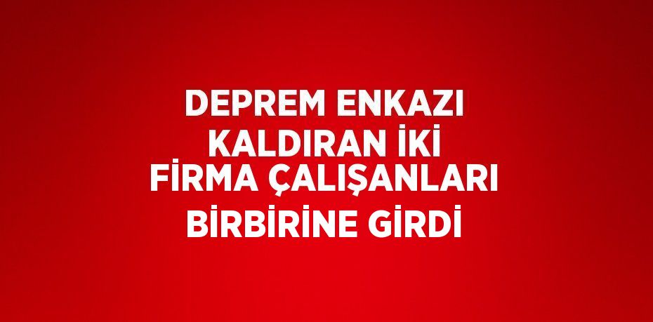 DEPREM ENKAZI KALDIRAN İKİ FİRMA ÇALIŞANLARI BİRBİRİNE GİRDİ