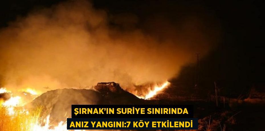 ŞIRNAK’IN SURİYE SINIRINDA ANIZ YANGINI:7 KÖY ETKİLENDİ