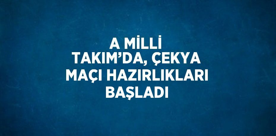 A MİLLİ TAKIM’DA, ÇEKYA MAÇI HAZIRLIKLARI BAŞLADI