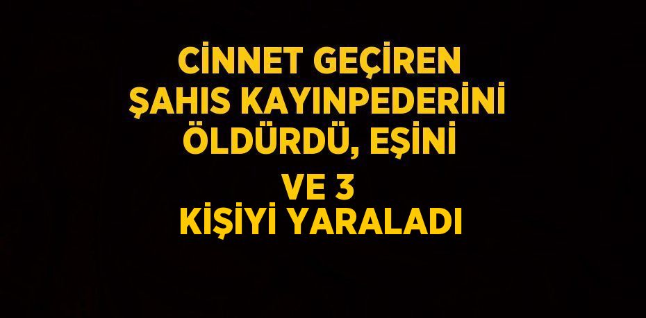 CİNNET GEÇİREN ŞAHIS KAYINPEDERİNİ ÖLDÜRDÜ, EŞİNİ VE 3 KİŞİYİ YARALADI