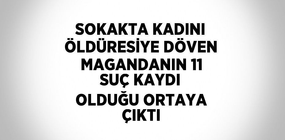 SOKAKTA KADINI ÖLDÜRESİYE DÖVEN MAGANDANIN 11 SUÇ KAYDI OLDUĞU ORTAYA ÇIKTI
